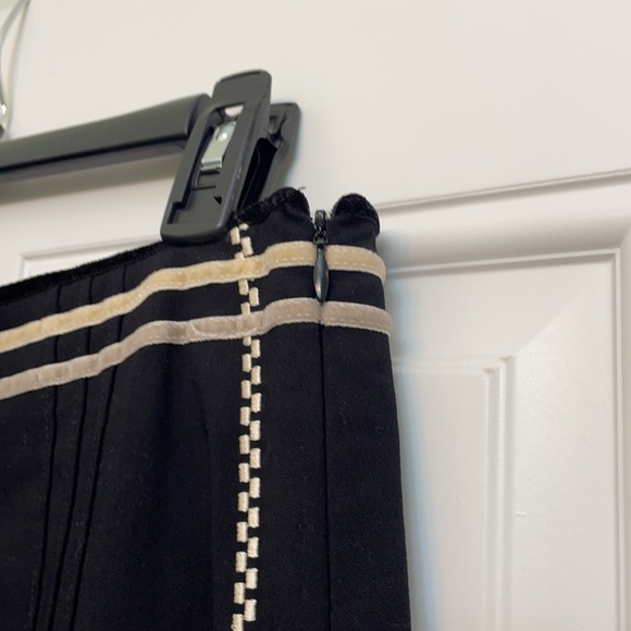 Anthropologie black A-line skirt With white trim and side zipper. - Picture 3 of 8